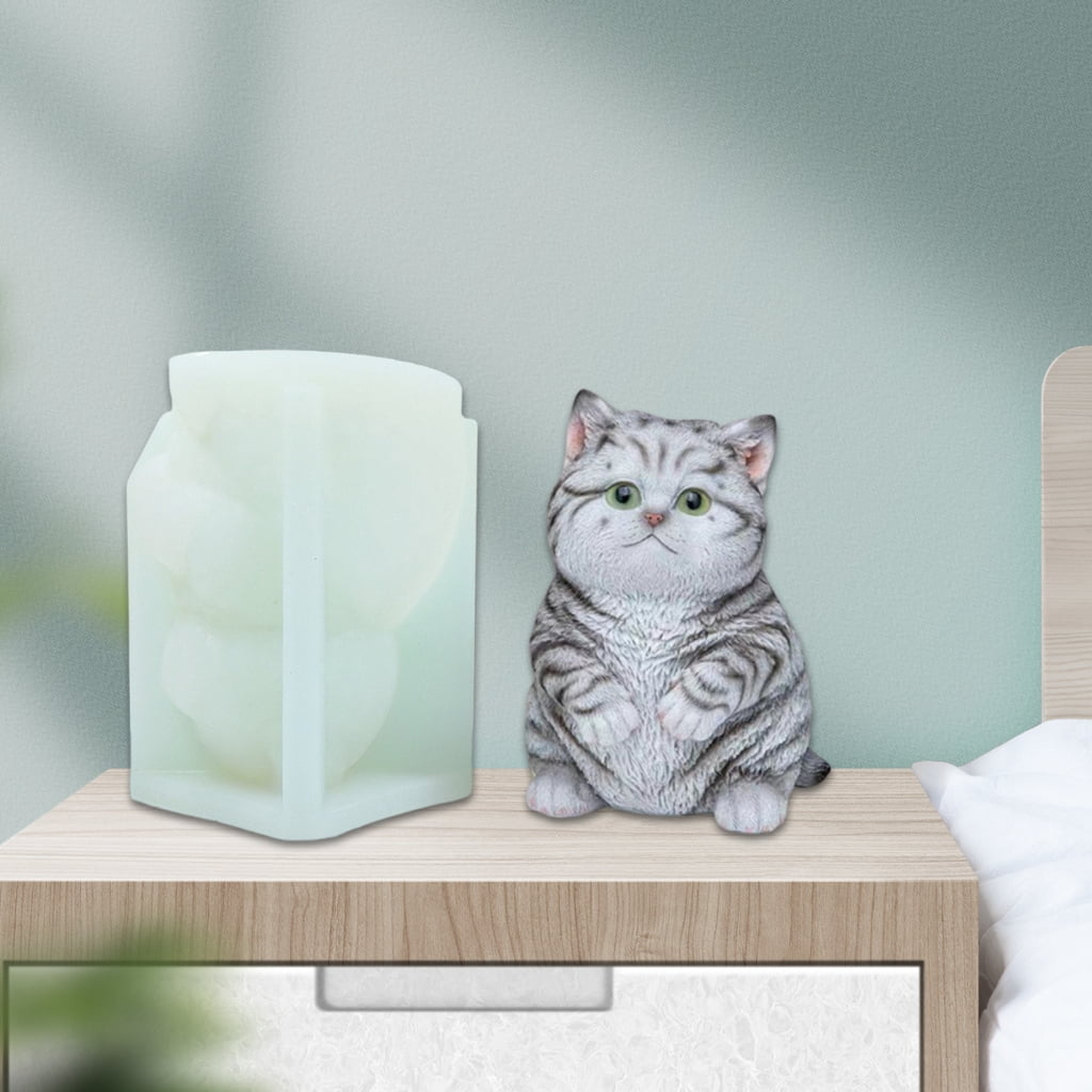 Cats Shaped Silicone Molds Animal Candle Molds for Candle Soap Home Decoration, Plaster Decoration, Epoxy Resin Project