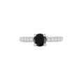 thumbnail image 2 of 10kt White Gold Round Black Color Enhanced Diamond Solitaire Bridal Engagement Ring 1 Cttw, 2 of 4