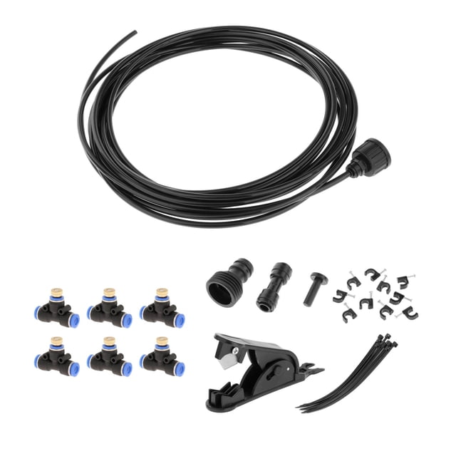 Sistema De Enfriamiento De Nebulización Enfriador De Ventilador Para Jardín De Patio Boquillas De Niebla De Agua Mister Set A SM SunniMix Sistema de enfriamiento por nebulización
