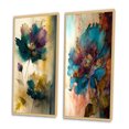 thumbnail image 3 of Designart "Retro Pansy Delicate Blossoming Flower II" Flowers Framed Wall Art Set Of 2 - Traditional Green Frame Gallery Set For Office Decor, 3 of 6