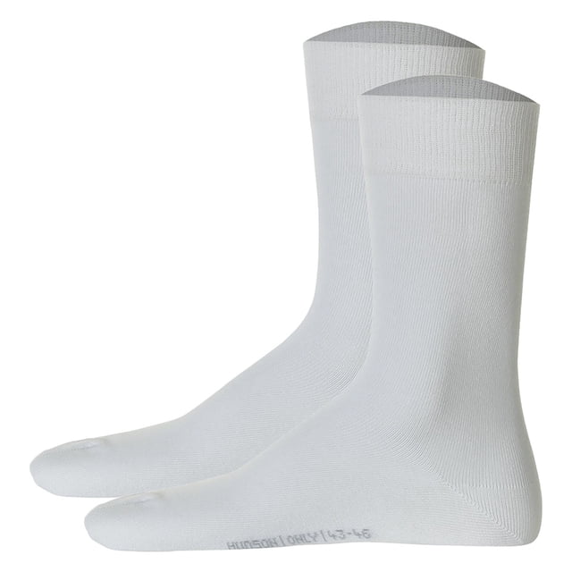 Hudson 2 pares de calcetines de hombre - Only 2-pack, calcetines cortos, cintura cómoda, Unicolor Blanco 39-42