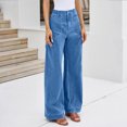 thumbnail image 5 of Wutalume High Waisted Jeans for Women Vintage Style Straight Leg, Retro Wash Denim Pants for Timeless Everyday Comfort,Sky Blue S, 5 of 7