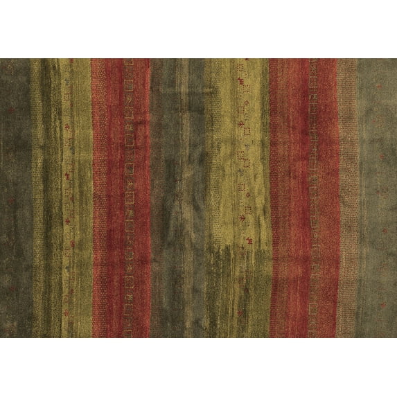 Ahgly Company Indoor Rectangle Abstract Brown Contemporary Area Rugs, 2' x 3'