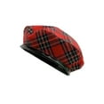 thumbnail image 2 of Women's Plaid Beret Hat, Classic British Style Flat Top Painter Cap for Women,56-58cm,green, 2 of 8