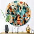 thumbnail image 2 of Designart "Geometric Joy I" Abstract Landscape Round Metal Art, 2 of 5