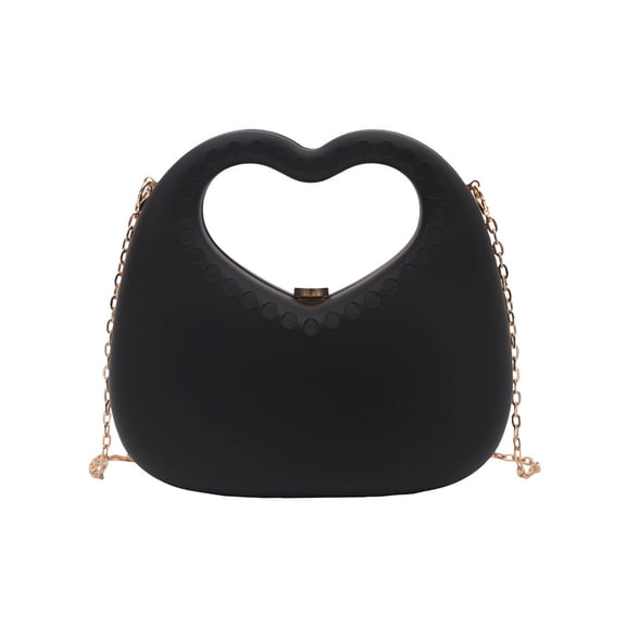 Baguery Women's Cute Heart-Shaped Acrylic Crossbody Bag - Chic Sling Shoulder Purse for Daily/Evening/Weekend (8×4×9in)