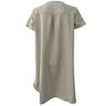 thumbnail image 5 of UKAP Women's Plus Size Tunic T-Shirt Dress Summer Cotton Linen T Shirt Knee-Length V Neck Long Sleeve Midi Sundress, 5 of 5