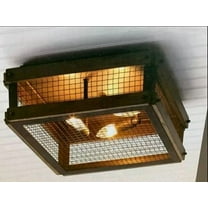 Allen   Roth Remy Farmhouse LED Black Metal Flush Mount Lights