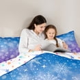 thumbnail image 5 of Homewish Gradient Christmas Snowflake Bedding Comforter Set 2pcs for Female Men Adults,Happy Xmas Twin Comforter Sets Microfiber,Blue Purple Ombre Breathable Bedding Set,Lightweight Room Decor, 5 of 8