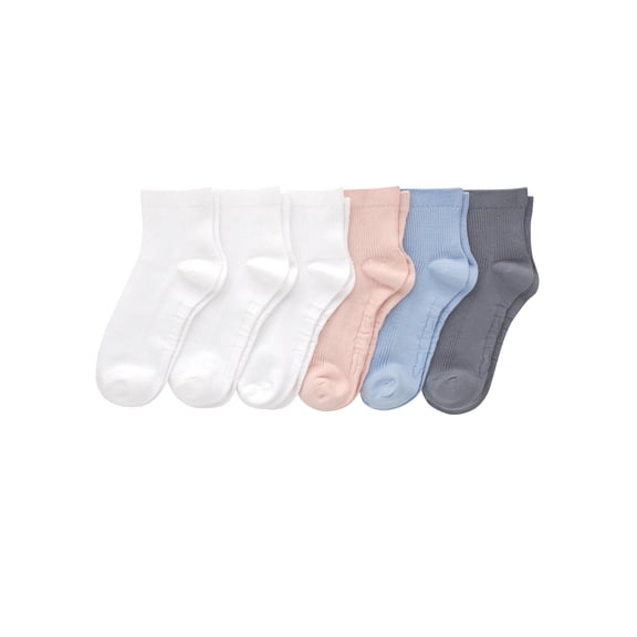 Hanes Women's Originals Supersoft Ankle Flat Knit Socks, Extended Size 6-Pack