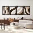 thumbnail image 4 of Framed Print Wall Art Set of 4 - Neutral Abstract Colorblocks Poster Art - 4 Pieces Minimalist Modern Wall Decor for Living Room - 11"x14"x4 BLACK, 4 of 7