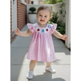 thumbnail image 3 of BemeyourBBs Toddler Girls Back to School Dress Letter Apple Embroidery Plaid Dress, 3 of 9