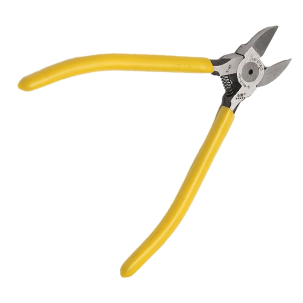Flush Cut Side Cutter Diagonal Cutting Plier Wire Cable Nippers For Copper Wires And Precision Parts 5 Yellow Handle 6Inch Smile Home