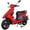 Red, variant on X-Pro Bali 50 Moped Scooter Gas Scooter with CVT Automatic, Electric/Kick Start, 10" Wheels, LED Headlight, EPA DOT Approved