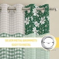 thumbnail image 6 of Boho Spring Floral Kitchen Curtains Window Panels, Retro Flowers Plants Patchwork Grid Green Insulated Window Treatment Curtain, Grommet Curtains for Bedroom/Living Room/Bathroom, 2 Piece 52"Wx45"L, 6 of 8