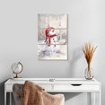 thumbnail image 2 of Elephant Stock Snowman In Wood Wall Art - Vertical Multi Panel Canvas - Living Room Wall Decor - Holiday Multi Panel - Beige And Blue Decor By Makiko - 14" x 23", 2 of 4