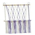 thumbnail image 2 of Hamaca de peluche tejida a mano con cuerda de algodón para decorar la sala de juegos. Morado y blanco, 2 of 9