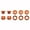Orange, variant on Wolf Tooth 1x Chainring Bolt Set - 6mm, Dual Hex Fittings, Set/5, Blue