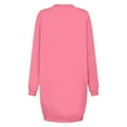 thumbnail image 3 of Oksale Plus Size Mini Dress for Women Loose Long Sleeve Sweatshirt Dresses Casual Crew Neck Dress Solid Color Sweatshirts Soft Cozy Dress Hot Pink M, 3 of 4
