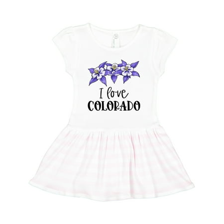 

Inktastic I Love Colorado Columbine Flowers Gift Toddler Girl Dress