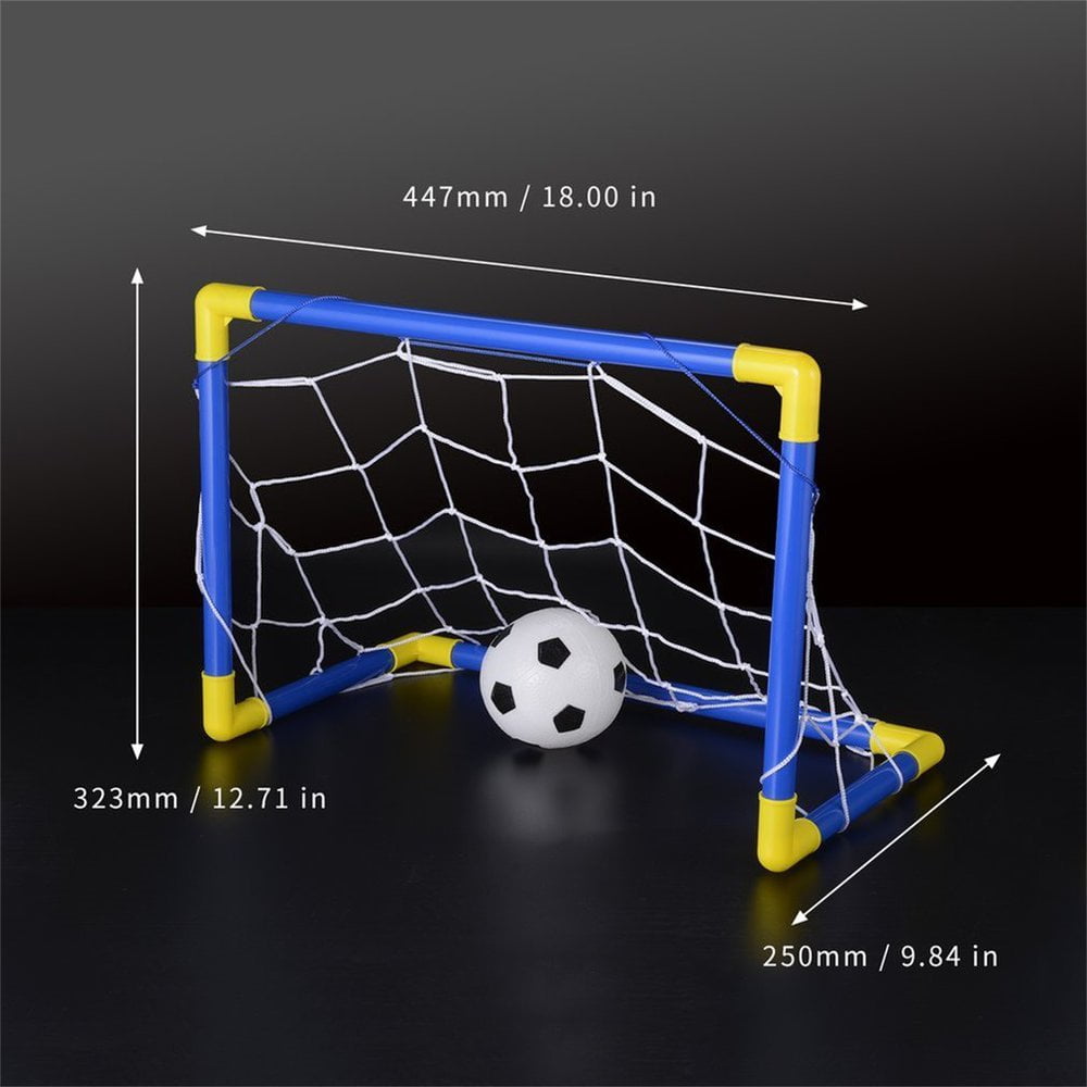 Folding Mini Football Soccer Goals Post Net Set with Pumps Kids Sport Toy DD 
