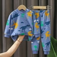 thumbnail image 2 of TOWED22 Toddler Baby Boy Girl Fall Clothes Long Sleeve Sweatshirt Tops and Pants Set 2Pcs Winter Outfits(Blue,3-4 Y), 2 of 4