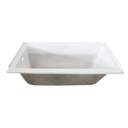 Cleaning Acrylic Tubs - Aqua Eden 60-Inch Acrylic Drop In Tub with Reversible Left Hand Drain Hole, White