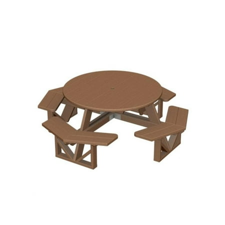 Recycled Park Lane Outdoor Patio Octagon Picnic Table - Raw Sienna