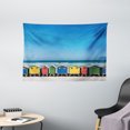 thumbnail image 1 of Travel Tapestry, Colorful Bathhouses at Muizenberg Cape Town South Africa Standing in a Row Touristic, Wall Hanging for Bedroom Living Room Dorm Decor, 60W X 40L Inches, Multicolor, by Ambesonne, 1 of 2