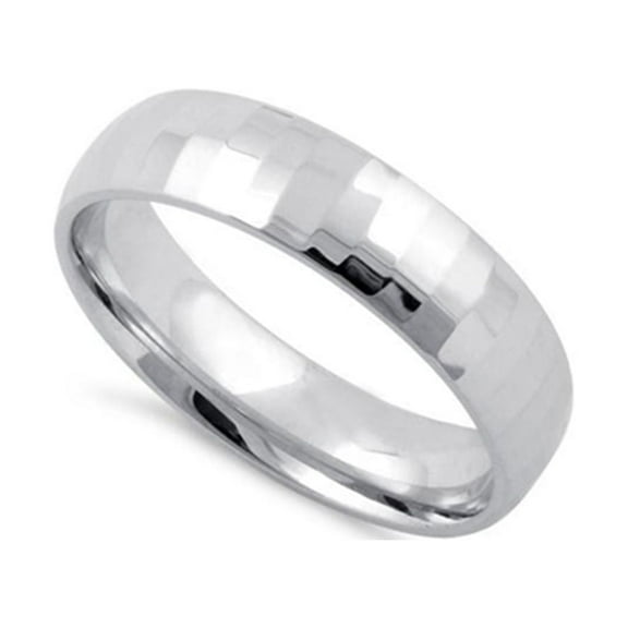 Mooneye 925 Sterling Silver Platinum Plated Diamond Cut Pattern Women Wedding Ring