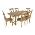 thumbnail image 3 of Bush Furniture Sterling 67W Squire Trestle Dining Table with 6 Cross Back Dining Chairs in Natural Honey Brown, 3 of 9