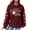 Wine, variant on ICHUANYI Women's Pullover Print Round Neck Long Sleeve Loosen Single Sweatshirt Tops