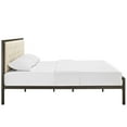 thumbnail image 3 of Modway Mia Tufted Fabric Platform Queen Bed in Brown/Beige, 3 of 8