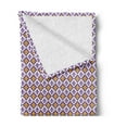 thumbnail image 2 of Fleur De Lis Soft Flannel Fleece Throw Blanket, Modern Medieval Motif Abstract Vibrant Geometric Mardi Gras, Cozy Plush for Indoor and Outdoor Use, 70" x 90", Purple Earth Yellow, by Ambesonne, 2 of 5