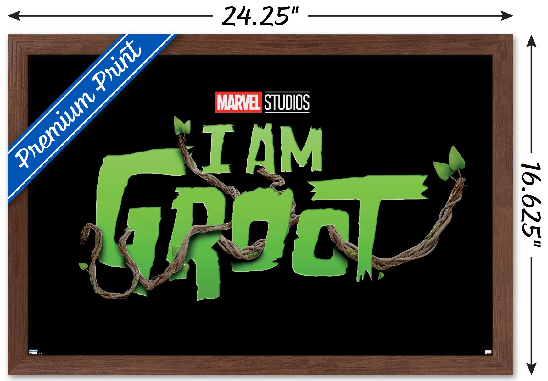 Marvel I Am Groot - Logo Wall Poster, 14.725" x 22.375", Framed