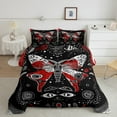 thumbnail image 2 of Homewish Retro Boho Moth Queen Comforter Set,Gothic Style Bedding Sets,Red White Black Bedding Comforter Set For Girls Boys,Luxury Bedroom Decor Reversible,3-Piece, 2 of 8