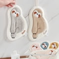 thumbnail image 3 of Joernso Hand Towel Cute Sloth Shape Hanging Wipe Towel Soft Absorbent Quick Drying Towel for Home Kitchen Bathroom, 3 of 8