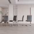 thumbnail image 2 of Modern Dining Chairs,PU Faux Leather High Back Upholstered Side Chair with C-shaped Tube plating Metal Legs for Dining Room Kitchen Vanity Patio Club Guest Office Chair (Set of 4) (Grey+PU Leather), 2 of 9