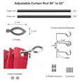thumbnail image 2 of 2 Pack Adjustable 3/4" Single Window Curtain Rod 50" to 82" Silver, 2 of 4