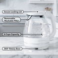 thumbnail image 4 of OVENTE Electric Kettle, 1.5L Borosilicate Glass Countertop Water Heater and Boiler for Coffee or Tea, BPA-Free, Auto Shut-Off, Boil-Dry Protection, Removable and Washable Spout Filter, White KG83W, 4 of 8