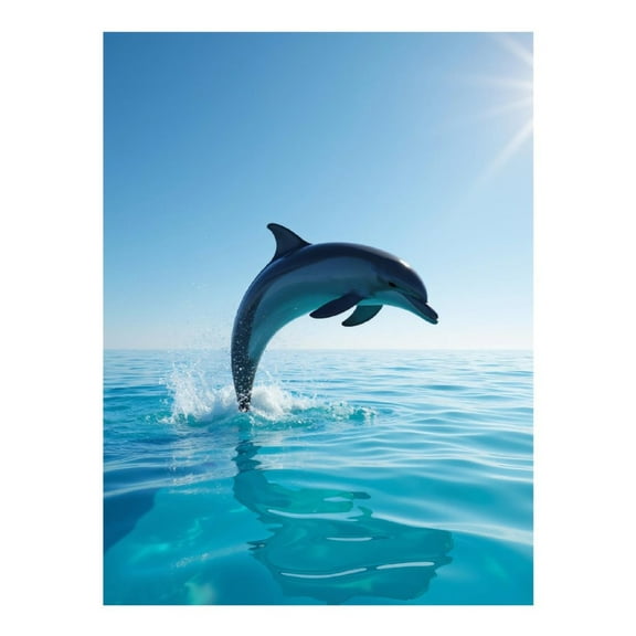 Diamond Art Kits for Adults, Dolphin Jumping Ocean Sky 5D Diamond Painting Kits for Adults Beginners, DIY Full Drill Diamond Painting, Gem Art and Crafts 12x16