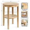 thumbnail image 3 of Kate and Laurel Talcott Modern Round Wood Side Table, 16 x 16 x 24, Natural Wood, Transitional Decorative Two-Tier End Table for Use as a Bedroom Nightstand or Living Room Accent, 3 of 9