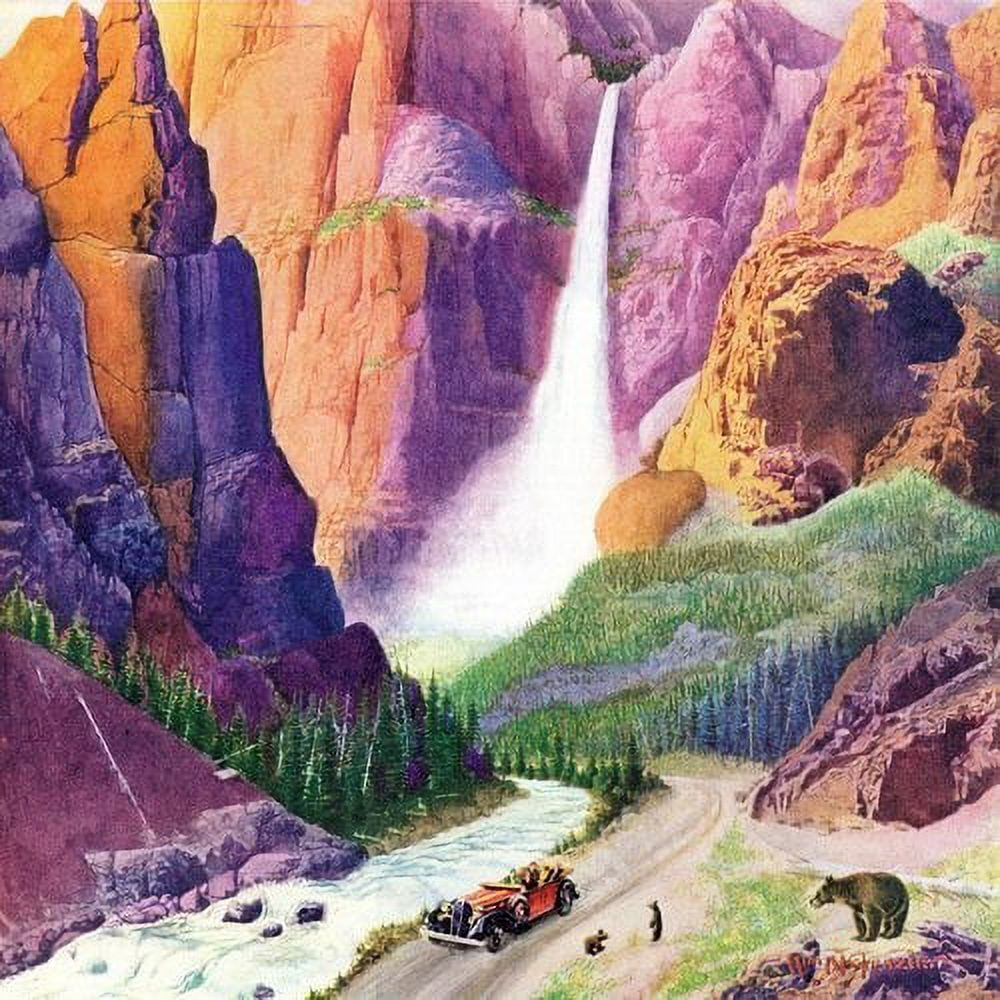 "Bridal Veil Falls" Painting Print on Wrapped Canvas