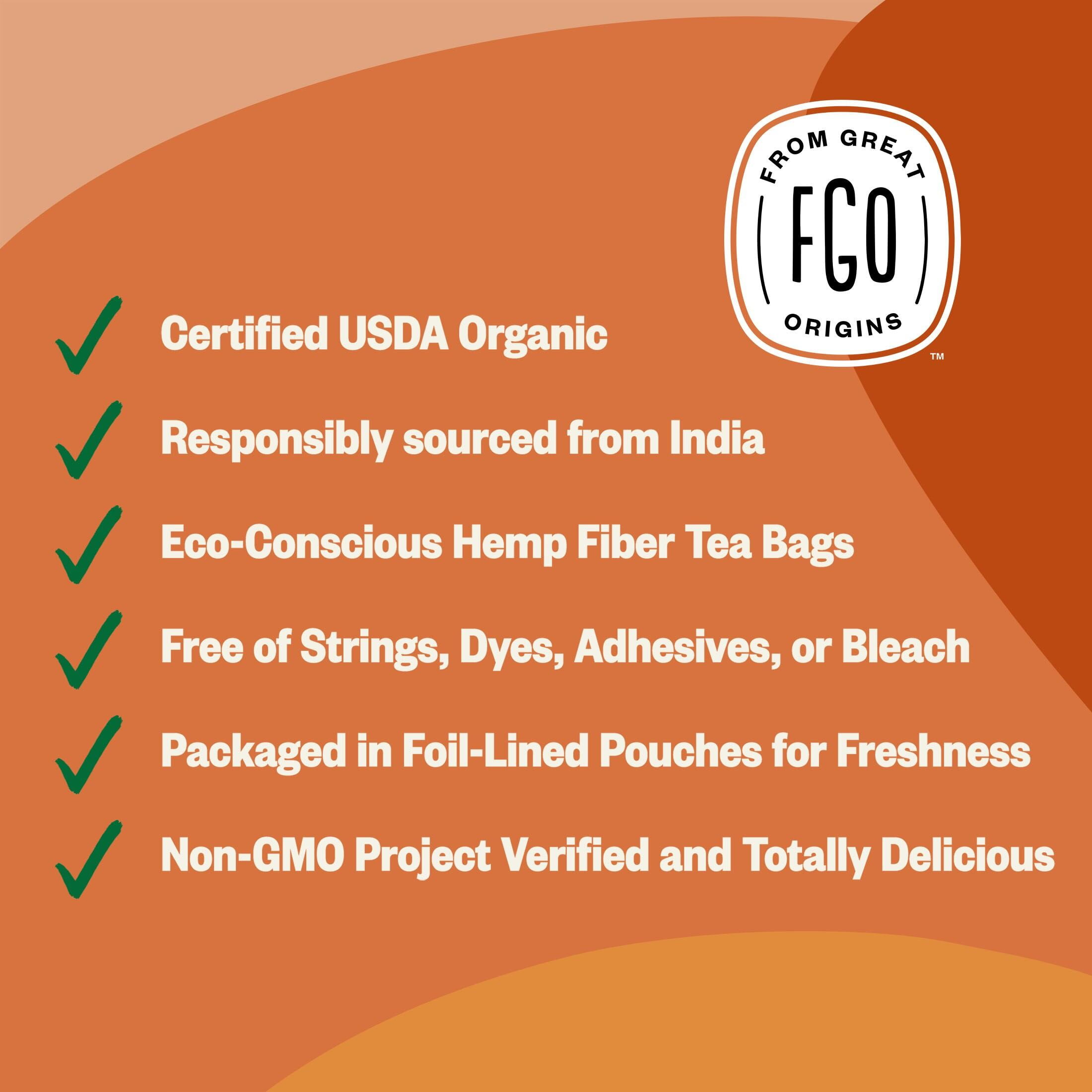 FGO Assam Tea, Organic, Eco-Conscious Tea Bags (100 Count)