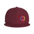 thumbnail image 3 of DouZhe Flat Brim Cap Snapback Chapeau, Amour Mains Paix Symbole Imprime Réglable Rouge Adulte Casquette de Baseball, 3 of 6
