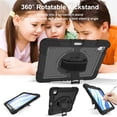 thumbnail image 5 of Shockproof Case for iPad A16 11th / iPad A16 10th,Anti drop silicone+PC Layer Protective Splicing Case 360 ° Rotating Handle Stand With Shoulder Strap,Black,For iPad A16 11th/10th, 5 of 8