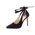 thumbnail image 2 of Sandalias Mujer Casual Zapatos negros Punta estrecha Tacón alto Sexy Tobillo Correa Gamuza Stilettos Wmkox8yii nm3813, 2 of 9