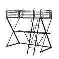 thumbnail image 6 of TOPCHANCES Twin Loft Bed with Desk Loft Bed with Ladder and Full-Length Guardrails X-Shaped Frame Bed  - Black, 6 of 12