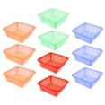 thumbnail image 1 of 10pcs Square Shape Storage Baskets Plastic Storage Baskets (Mixed Color), 1 of 8
