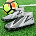 thumbnail image 4 of Mens Womens High-Top Soccer Cleats, Teen Football Training Shoes, FG/TF Athletic Shoes Competition & Training for Boys and Girls, 4 of 17